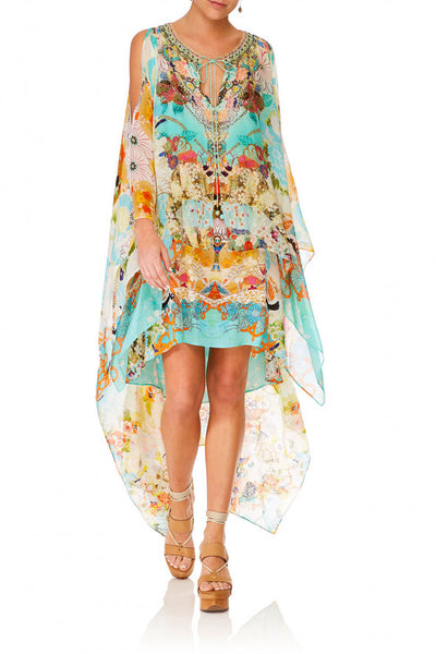 Long Sheer Overlay Dress- Retro Rainbow