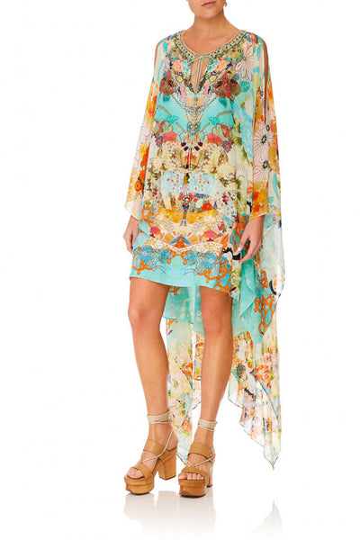 Long Sheer Overlay Dress- Retro Rainbow