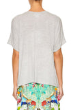 Loose Fit Round Neck Tee- Champagne Coast