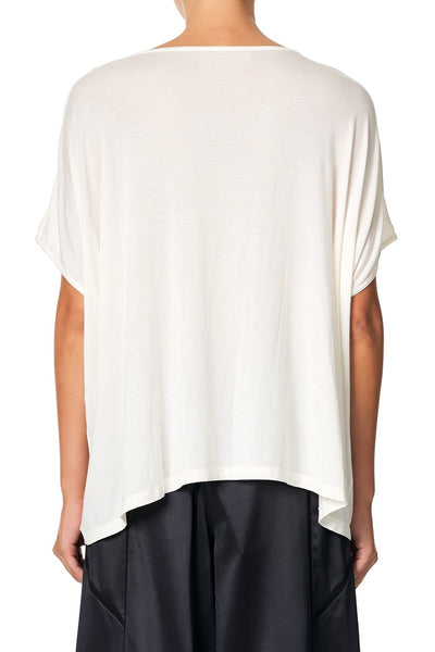 Loose Fit Round Neck Tee- Joie De Vivre