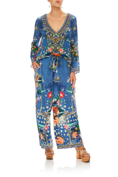 Lounge Trouser W/ Tie Waist- Faraway Floral