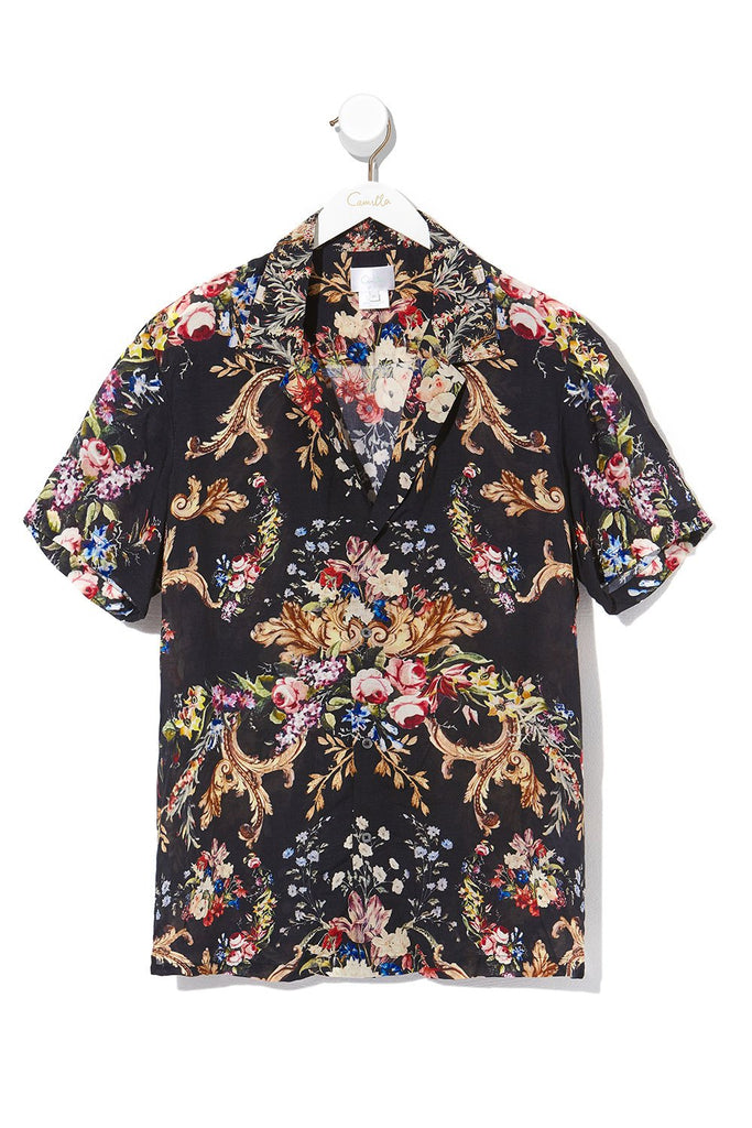 Mens Short Sleeve Shirt- Friend In Flora