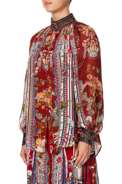 Raglan Button Up Shirt- Costume Party