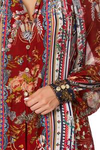 Raglan Button Up Shirt- Costume Party