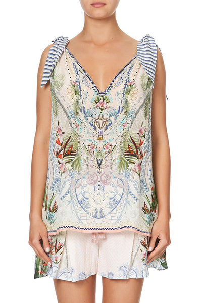 Scarf Tie Top- Beach Shack