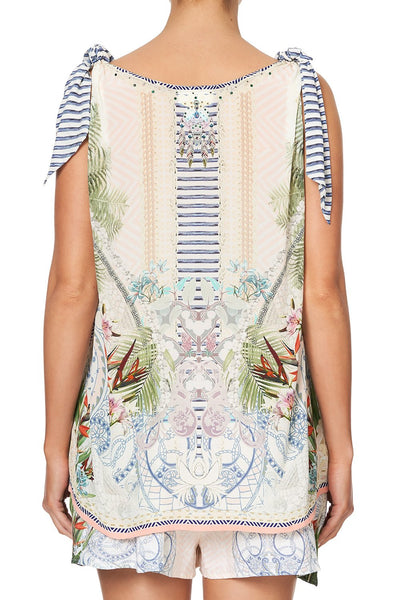 Scarf Tie Top- Beach Shack