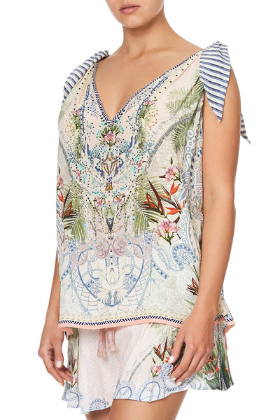 Scarf Tie Top- Beach Shack