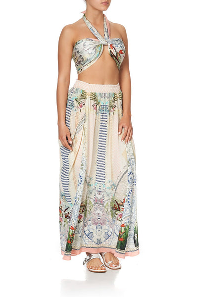 Shirred Waist Pocket Skirt- Beach Shack