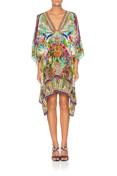 Short Kaftan W/ Hardware- Champagne Coast