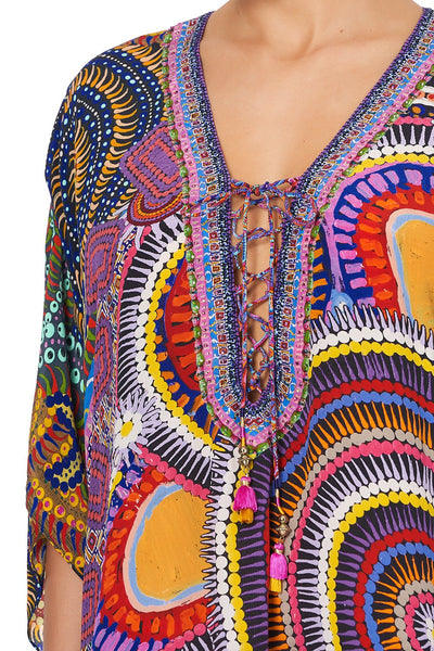 Short Lace Up Kaftan- Warlu Dreaming