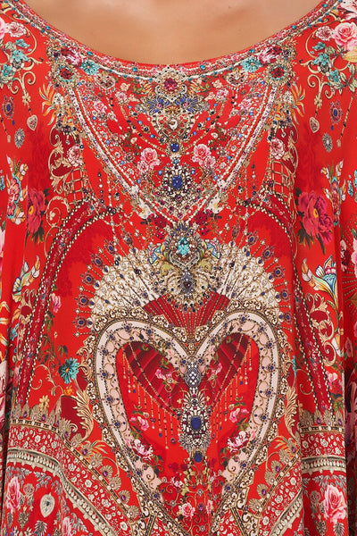 Short Round Neck Kaftan- Cameos Can Can