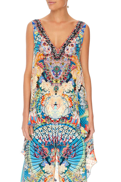 V-Neck Top W/ Split Back- Miso In Love