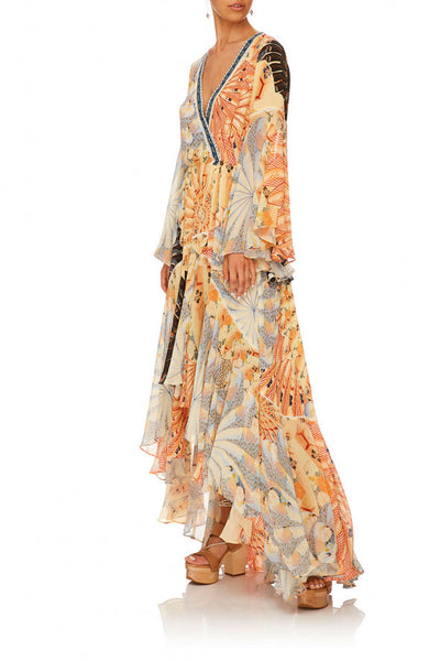 Wrap Dress W/ Belle Sleeves- For The Fans