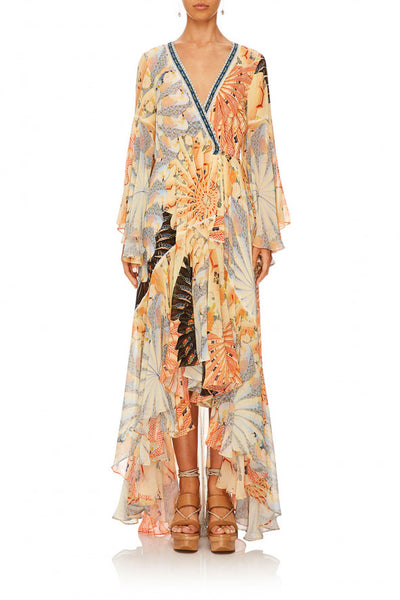 Wrap Dress W/ Belle Sleeves- For The Fans