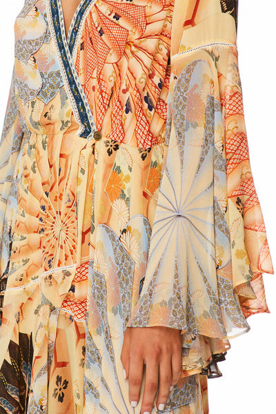 Wrap Dress W/ Belle Sleeves- For The Fans