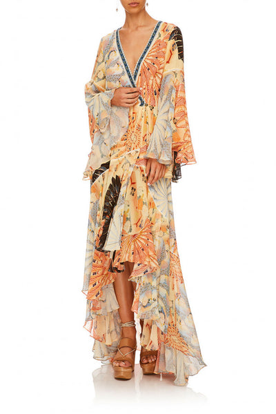 Wrap Dress W/ Belle Sleeves- For The Fans