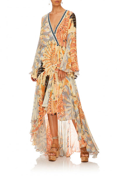 Wrap Dress W/ Belle Sleeves- For The Fans