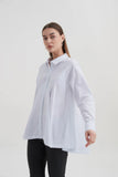 High Low Tuck Shirt- White