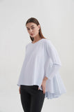 Pleat Back Combi Top- White
