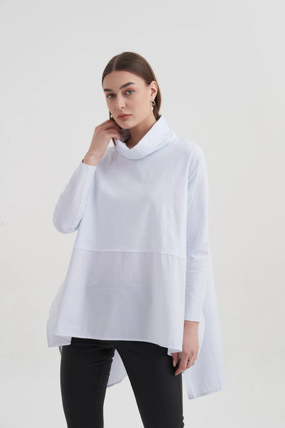 Cowl Neck Ava Top- White