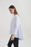 Pleat Back Combi Top- White