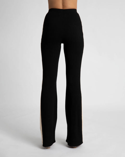 FLARE PANT - BLACK/CREAM STRIPE