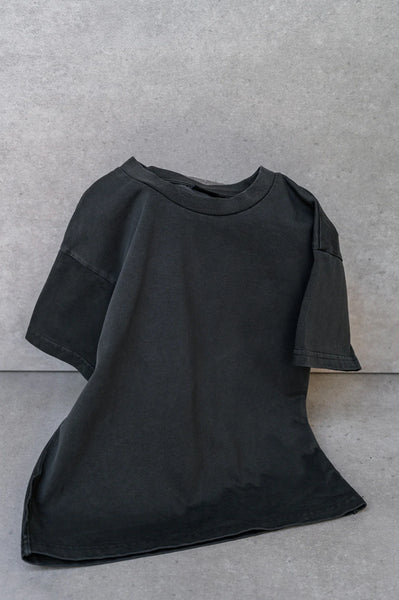 Box Fit Tee- Washed Black