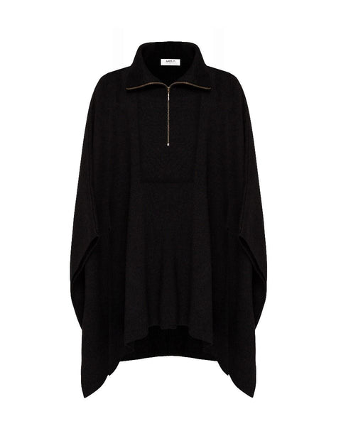 Crepe Double Knit Zip Cape