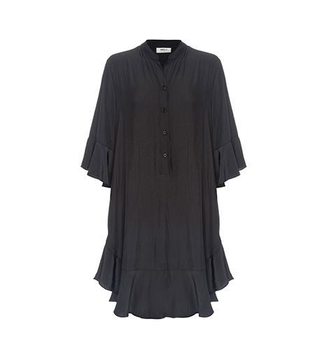 Frill Bell Dress- Black