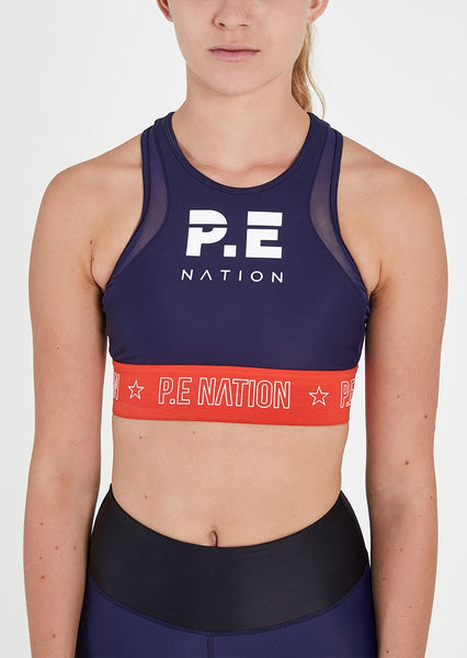 Figure Four Crop- Navy