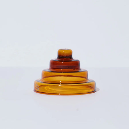Zig Zag Candle Holder in Amber