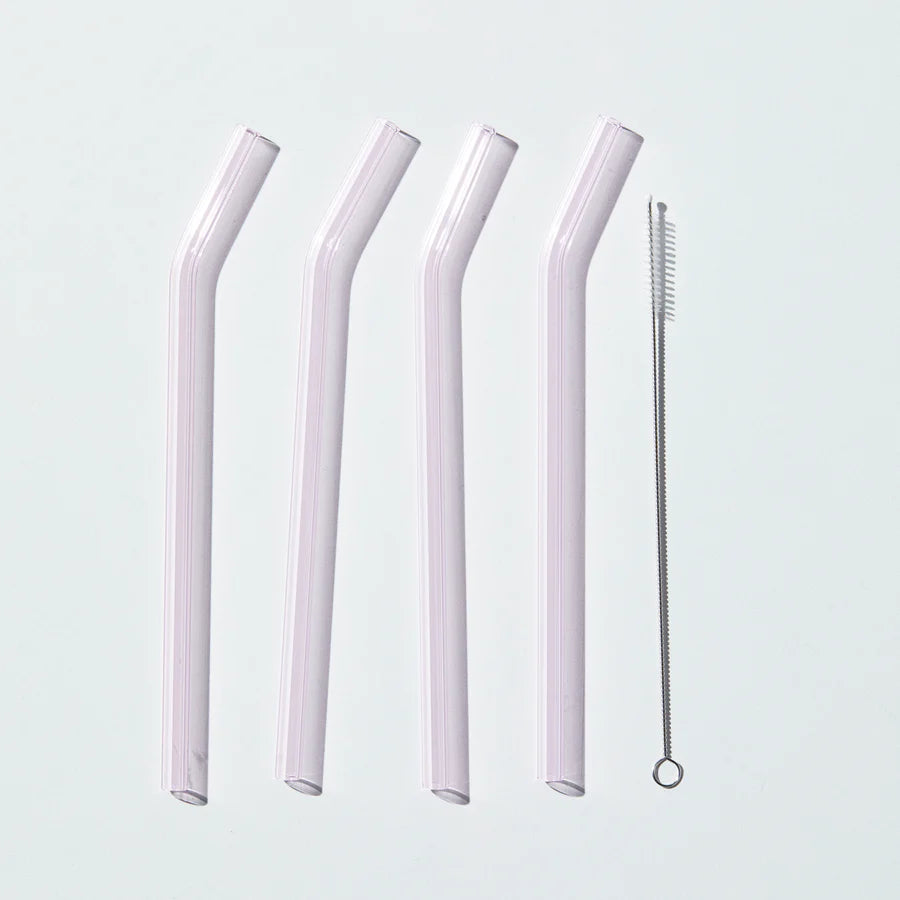 Suck Up Straw Set in Pink Confetti