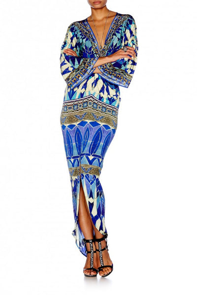 Long Split Front Twist Dress- Seeing Stars