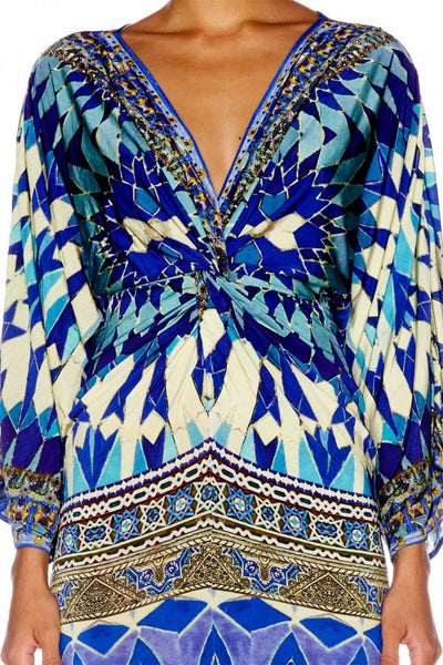 Long Split Front Twist Dress- Seeing Stars