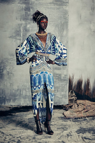 Long Split Front Twist Dress- Seeing Stars