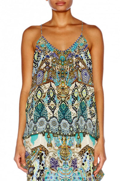 Tback Shoestring Strap Top- Meet Me In Casablanca