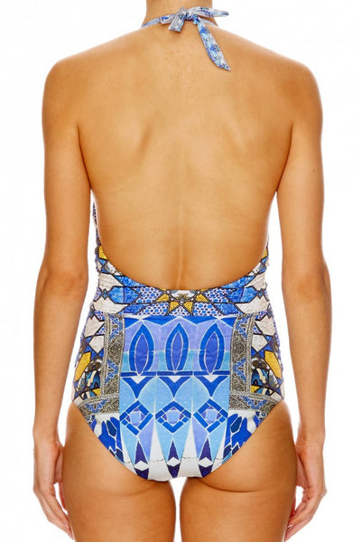 Twist Front Halter Onepiece-Seeing Stars