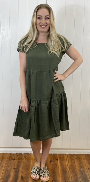 Flora Dress- Khaki