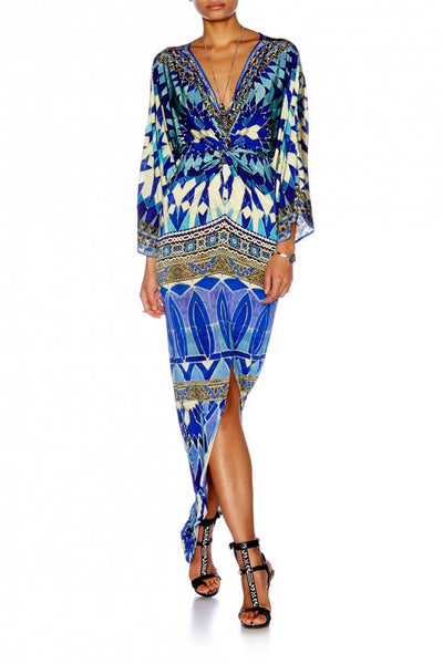 Long Split Front Twist Dress- Seeing Stars