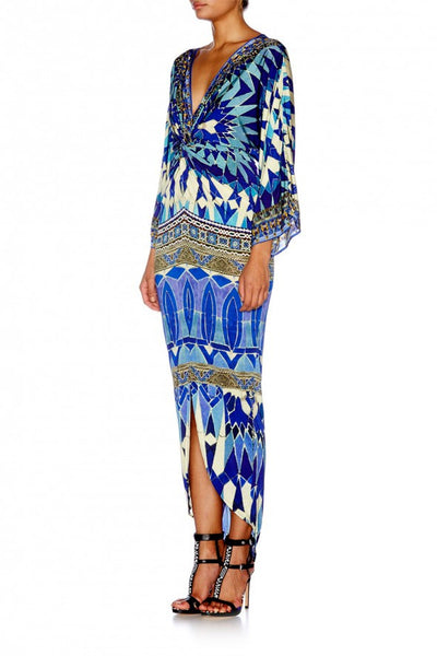 Long Split Front Twist Dress- Seeing Stars