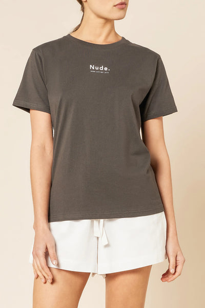 Nude. Organic Heritage Tee-Coal