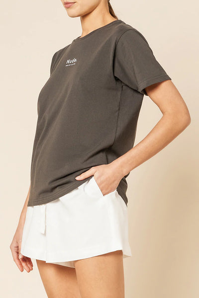 Nude. Organic Heritage Tee-Coal