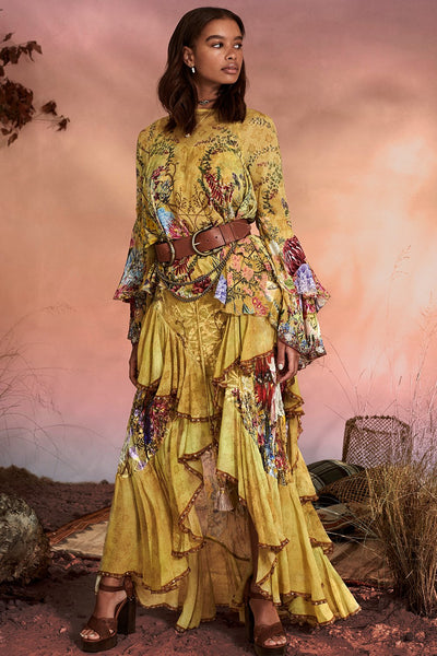 Maxi Skirt W/ Double Frill- Among The Gumtrees