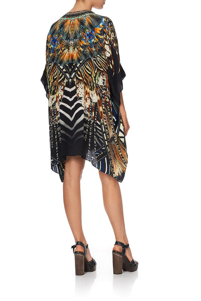 Short Lace Up Kaftan- Lost Paradise