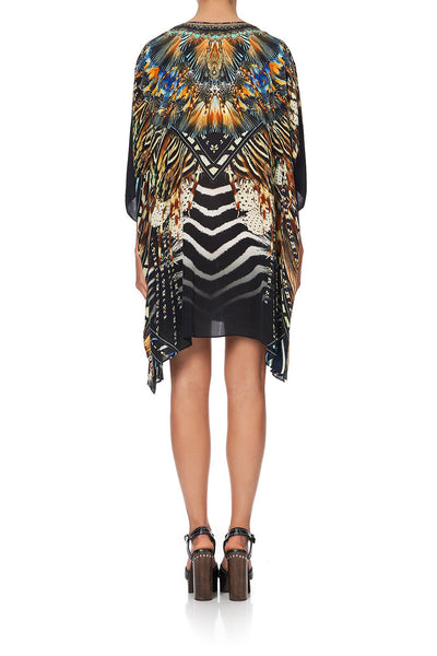 Short Lace Up Kaftan- Lost Paradise