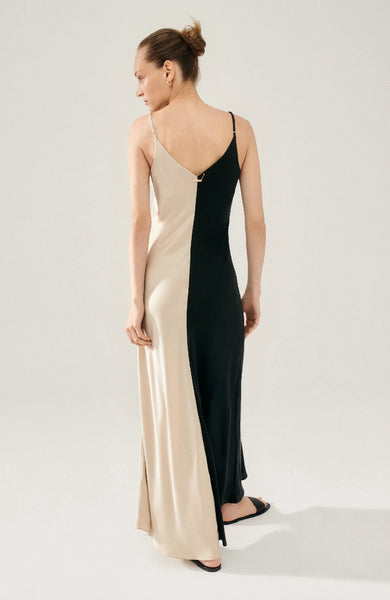 Two Tone Dress Hazelnut/ Black