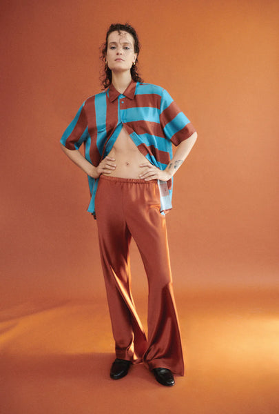 BIAS CUT PANTS UMBER