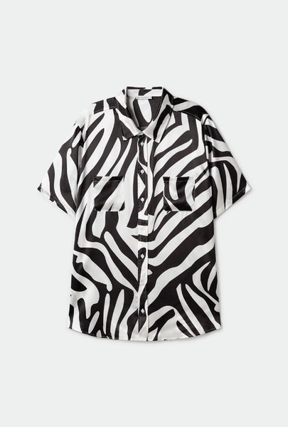 Short Sleeve Boyfriend Shirt- Lemur Matisse