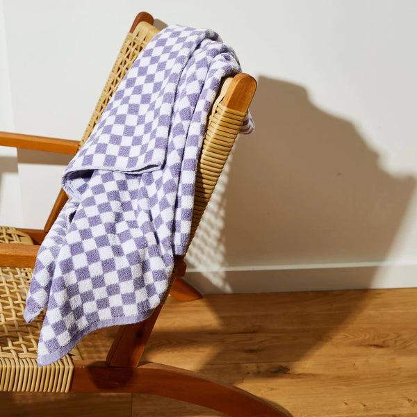 Bath Towel in Lilac Check