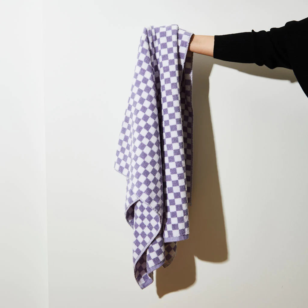 Bath Towel in Lilac Check